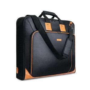 Garment Bag Travel Large Leather Carry On Suit Hanging Suitcase Waterproof Black